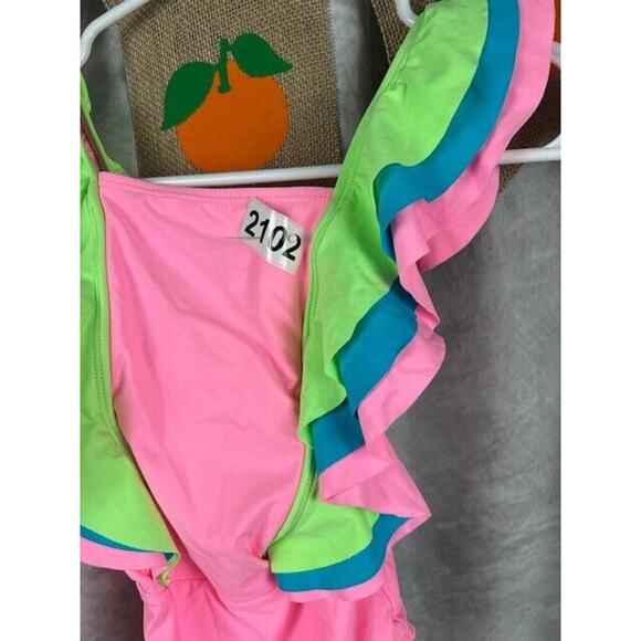 Beach Lingo BM20534 Girls Sunset Ruffle One-Piece Pink 4/5 Little Kid One Size - Picture 5 of 5